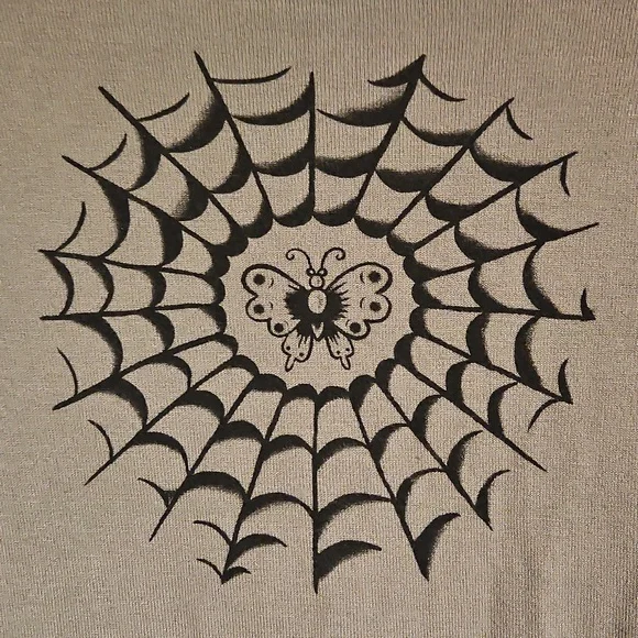 Micheif Made Gray Spiderweb Cardigan Sweater Lightweight Knit - Picture 3 of 7